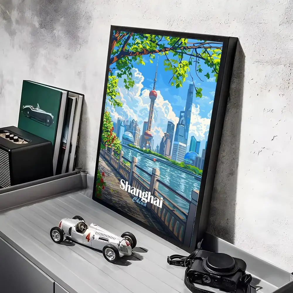 Travel Poster HD Self-Adhesive Wall Stickers Mural Painting|Decals for Bedroom & Living Room|Home Decor Gift