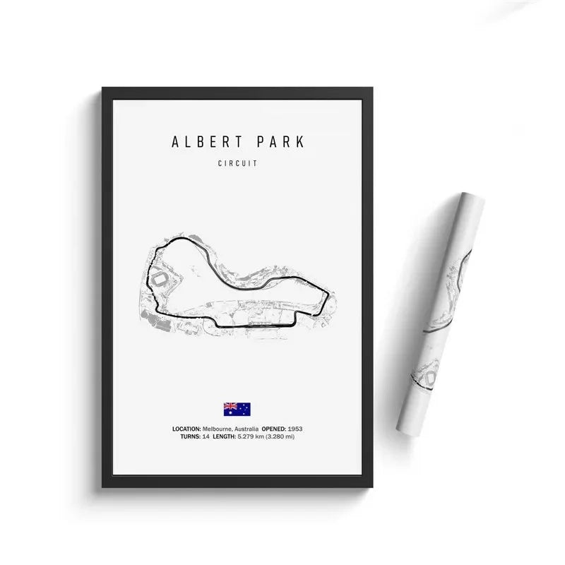 F1 Track Circuit Posters Imola Monaco Formula 1 GP Canvas Painting  Nordic Motorsport Wall Art Picture Room Decor Unframed