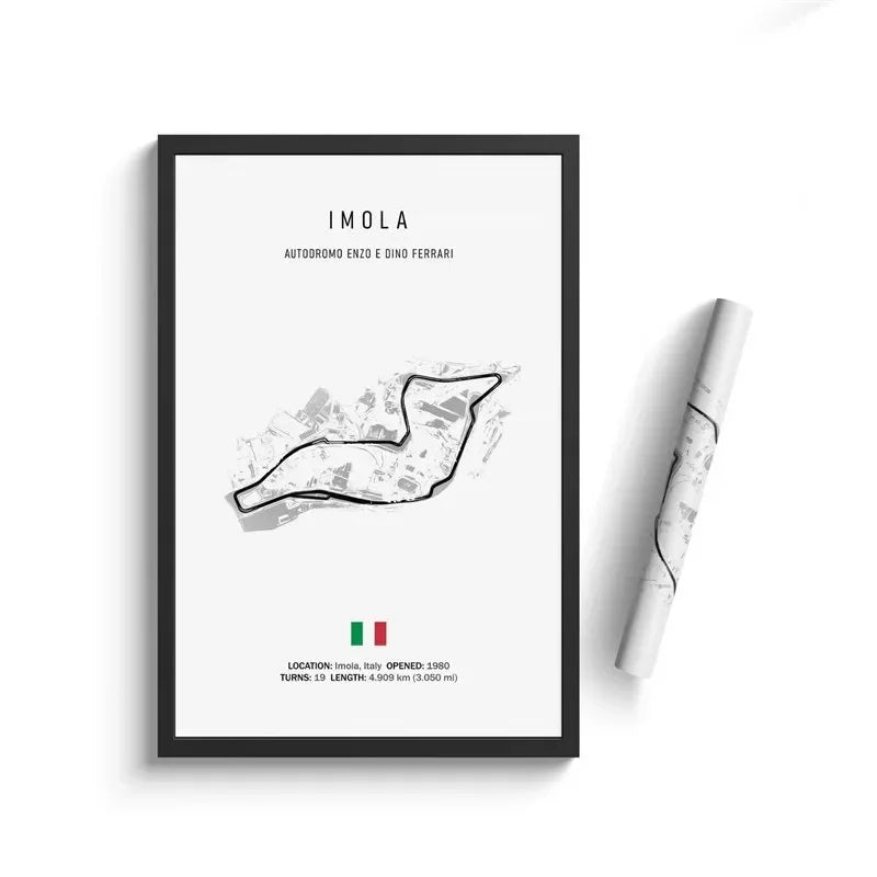 F1 Track Circuit Posters Imola Monaco Formula 1 GP Canvas Painting  Nordic Motorsport Wall Art Picture Room Decor Unframed