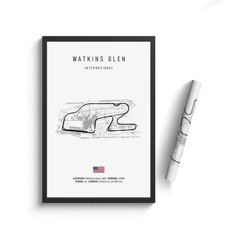 F1 Track Circuit Posters Imola Monaco Formula 1 GP Canvas Painting  Nordic Motorsport Wall Art Picture Room Decor Unframed