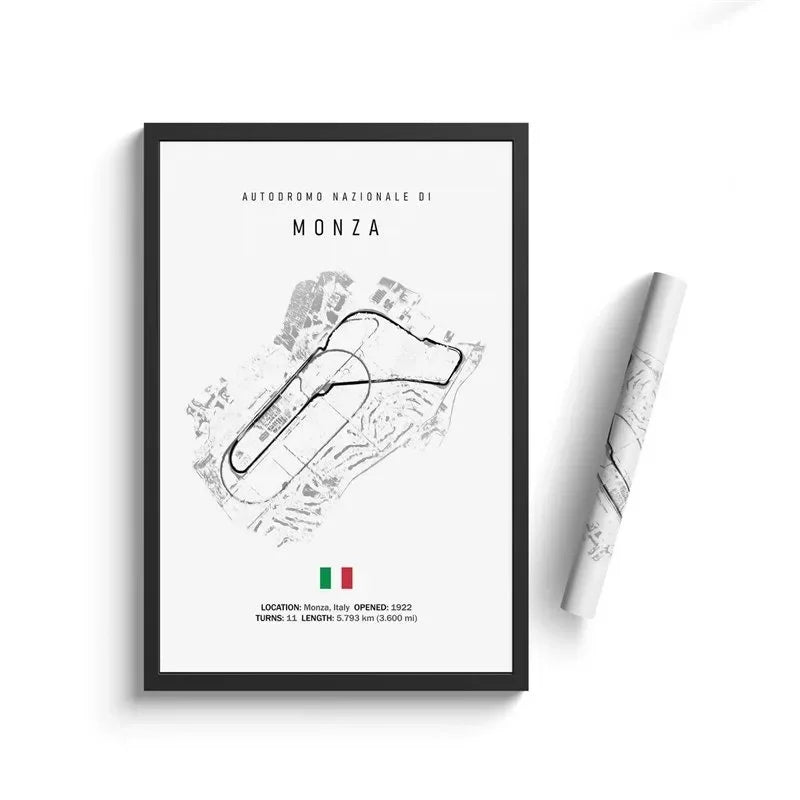 F1 Track Circuit Posters Imola Monaco Formula 1 GP Canvas Painting  Nordic Motorsport Wall Art Picture Room Decor Unframed